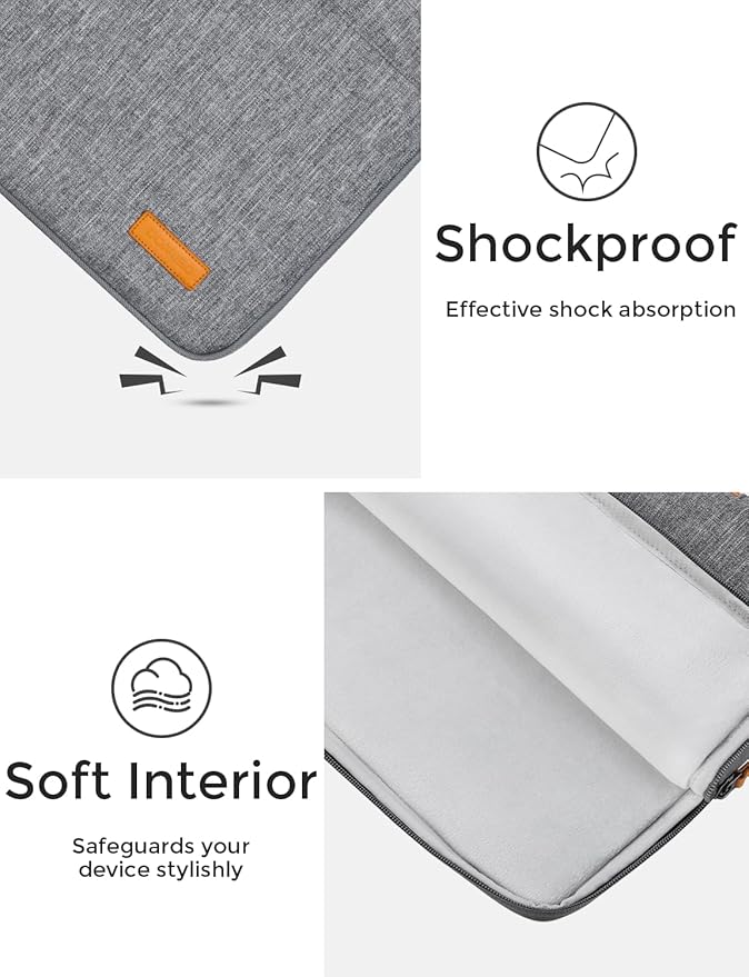 DOMISO 14 inch Laptop Case Sleeve Protective Cover Compatible with 15 inch MacBook Air M4 M3 M2,MacBook Pro,14-15 inch HP Dell ASUS Lenovo Chromebook,Waterproof Computer Cases Bag with Handle,Grey