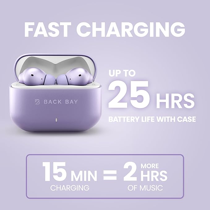Back Bay Audio FirstClass - True Wireless Earbuds Noise Cancelling, Bluetooth 5.4 Ear Buds Wireless Bluetooth Earbuds Noise Cancelling Earpods, Active Earphones with ANC Sound Canceling Headphones