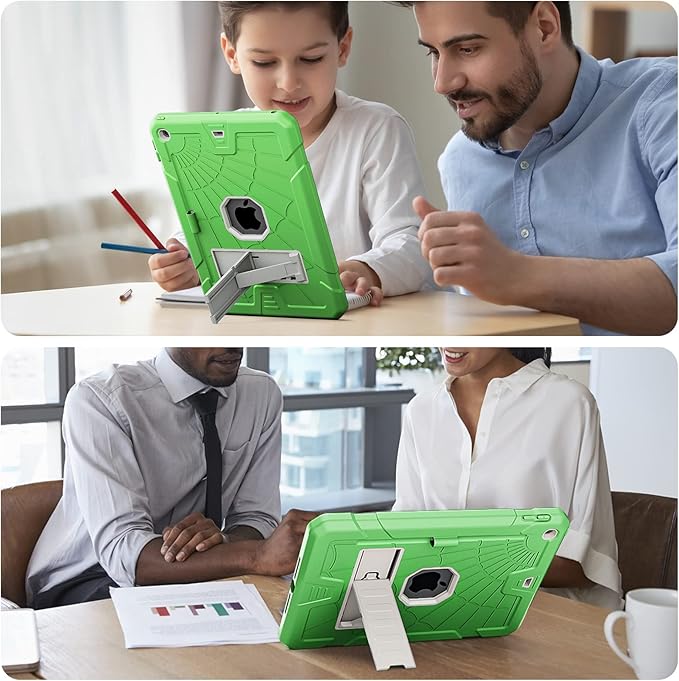 SIBEITU Case Compatible with iPad 9th Generation for Kids, with Pencil Holder Stand, Heavy Duty Rugged Case for iPad 10.2 inch