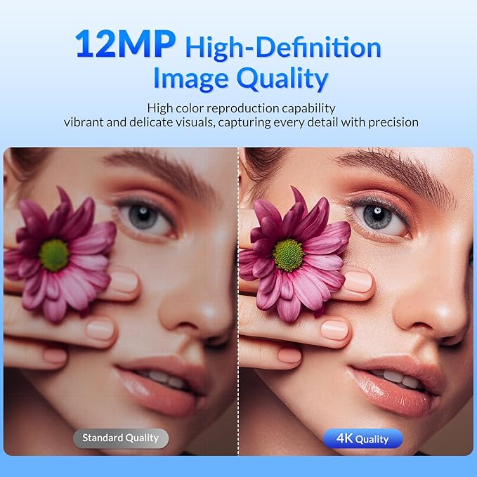 4K Webcam for PC with 2 Noise-Cancelling Microphones, Stable Auto Focus, Plug&Play Computer Camera for Online Teaching, Meetings, and Remote Communication (with Tripod)