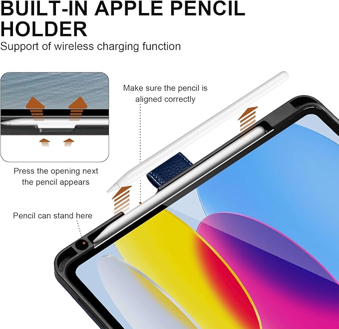 Genuine Leather Case for iPad 11th Gen 11" (2025/A16) & 10th Gen 10.9" (2022) | Slim Protective Cover with Adjustable Stand, Magnetic Closure, Auto Wake/Sleep, Premium Leather | Blue