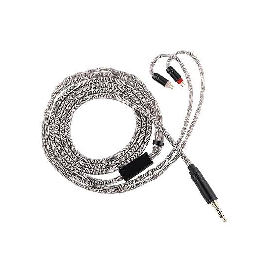 Linsoul Tripowin Zonie HiFi in-Ear Monitor Upgrade Cable, with Omni Mic, 16-Core Silver-Plated SPC Earphone Cable, Type-C/3.5mm Options, 1.25m SPC Tangle-Free Wire for Audiophiles(3.5MM,2PIN)