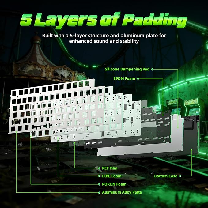 ATTACK SHARK R85 HE 75% Magnetic Wired Gaming Keyboard,8KHz Polling Rate Rapid Trigger,0.005mm RT Precision,256K Scan Rate,Custom Hot-Swappable,Web Driver PC Keyboard for Gamer/Win/Mac,Neon Green
