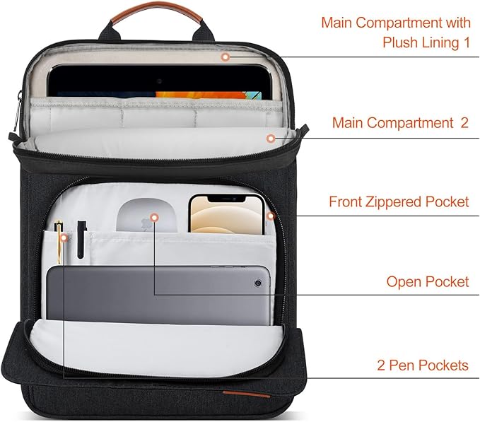 12.9 Inch Tablet Laptop Sleeve for Macbook Pro 14.2 Inch/Air 13.6"/Neo 13,Samsung Galaxy Tab S11 S10 S9 Ultra 14.6",iPad Pro 13 M5 M4/Air 13 M4 M3 M2/Pro 12.9 Carrying Case,Surface Laptop 13.8"-Black