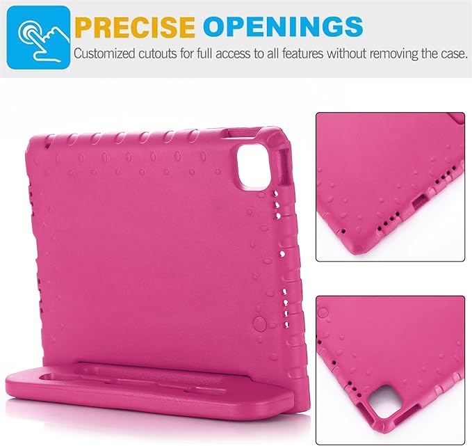 Kids Case for iPad Air 11-inch M3/M2 & iPad Pro 11 inch Case M5/M4 (2025/2024) with Pencil Holder/Kickstand Lightweight Convertible Handle Stand EVA Shockproof Rugged Protective Cover, Black