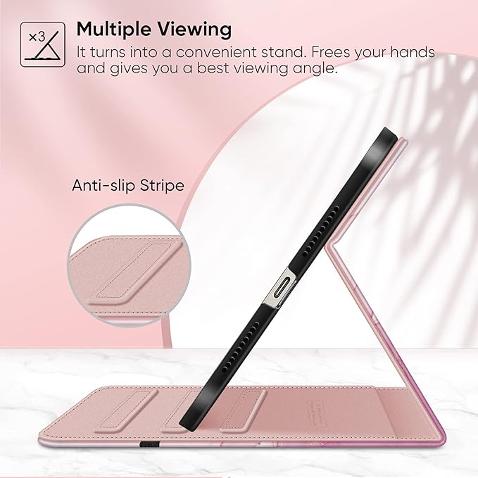 Fintie Folio Case for iPad Mini 7 (A17 Pro, 7th Generation) 2024 / iPad Mini 6 (6th Gen) 8.3 Inch, Multi-Angle Smart Stand Cover with Pencil Holder & Pocket, Auto Sleep/Wake, Dreamy Marble