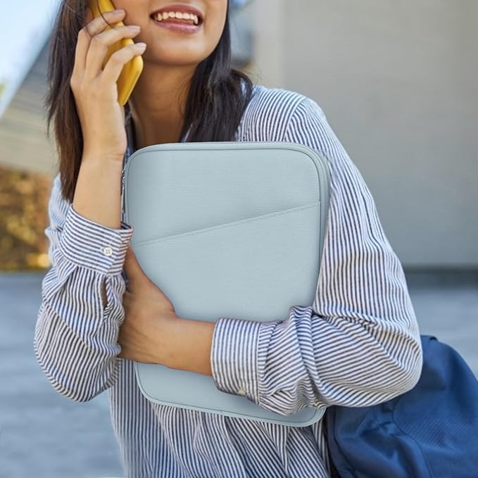 Dadanism 9-11" Tablet Sleeve Bag Carrying Case for iPad (A16) 11th Gen 11", iPad 10th Gen 10.9" Air 5/4, iPad Air M4/Pro 11", iPad 9/8/7th, Galaxy Tab A11+ Plus 11", Remarkable 2 10.3", Milk Blue