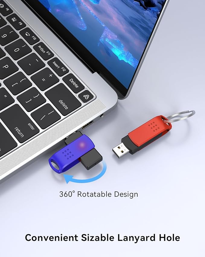 KEXIN 32 GB Flash Drive 10 Pack USB 2.0 Thumb Drives - USB Memory Stick with LED Light - Stylish Colorful Pen Drive for Photo Video File Music - Green, Red, Black, Blue, Yellow