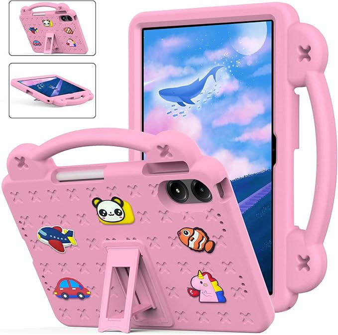 AKABEILA Compatible with Apple iPad Pro 12.9(2018/2020/2021/2022)/Air 13(2026) M4(2025) M3(2024)/Pro 13(2025) M5(2024) Tablet Case, Protective Cases with Shoulder Strap & Stand Handle & Pen Tray Pink