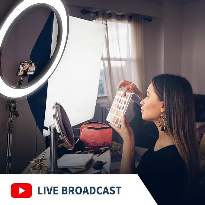 NEEWER 20 inch LED Ring Light Kit with Tripod Stand and Phone Holder Compatible with iPhone, Ringlight for Makeup YouTube Video Recording Selfie Studio Streaming Makeup Barber Lash Salon Lighting