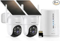 ARCCTV Solar Security Cameras Wireless Outdoor, No Monthly Fee, 2-Camera 2K Home Security Camera System with Base Station, Local Storage, PIR Motion Alerts, Color Night Vision