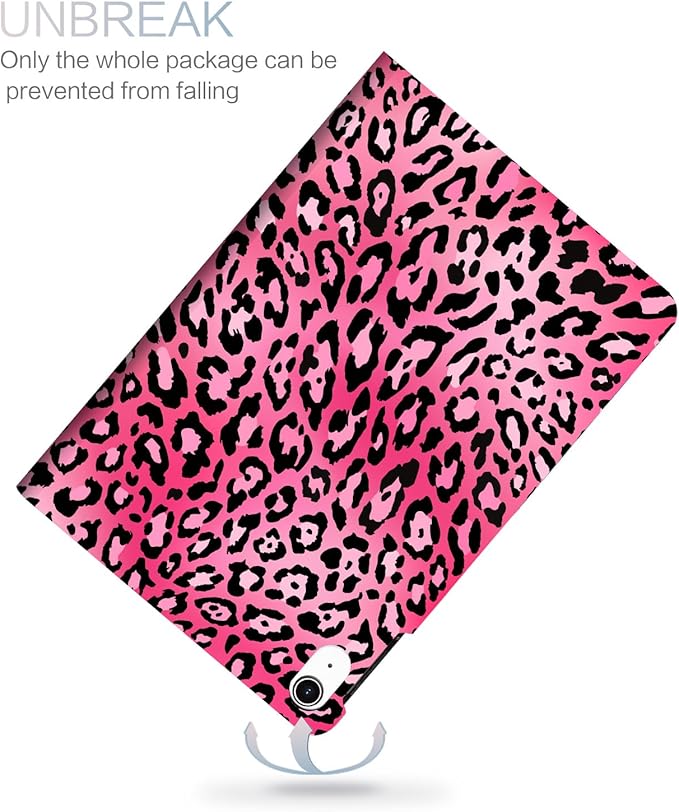 for iPad (A16) 11Th/10Th Generation Case 2025/2022, for iPad Case 11Th/10Th Generation, 10Th/11Th Gen iPadCase Cover Auto Wake/Sleep Multi-Angle Viewing Adjustable Stand, Reddish-Pink Leopard