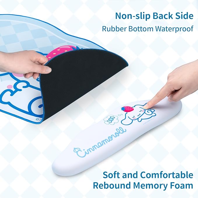 Kuitmor Anime Dog Mouse Pad Wrist Rest Support Set, Non-Slip Desk Mat and Memory Foam Cloud Wrist Rest for Keyboard and Mouse, Perfect for Gaming or Home Office Work - DEG