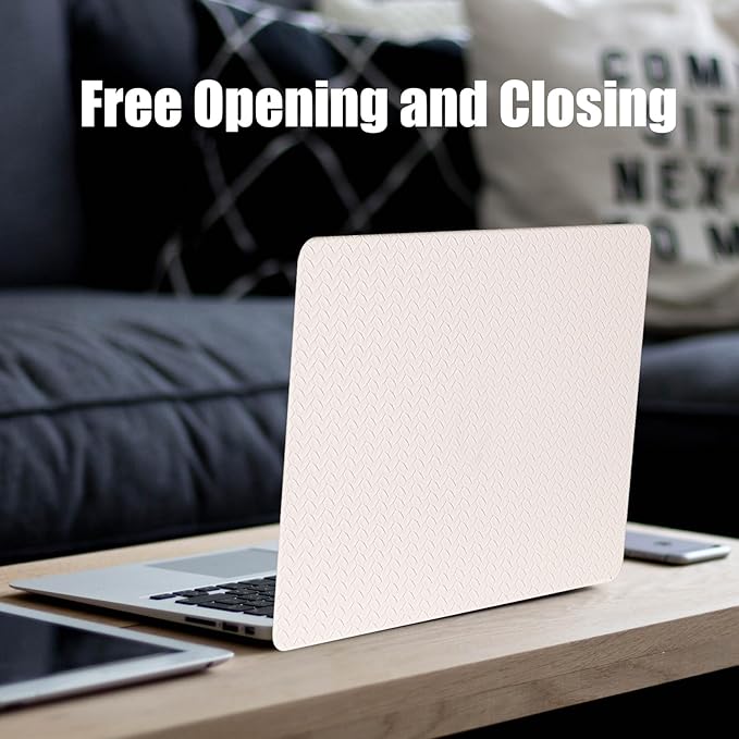 DTangLsm for MacBook Pro 13 inch Case 2026-2016 M2 M1 A2338 A2289 A2251 A2159 A1989 A1706 A1708, Woven Textured Leather Hard Cover for MacBook Pro 13 Case + Keyboard Cover, Has Logo Cutout, Beige