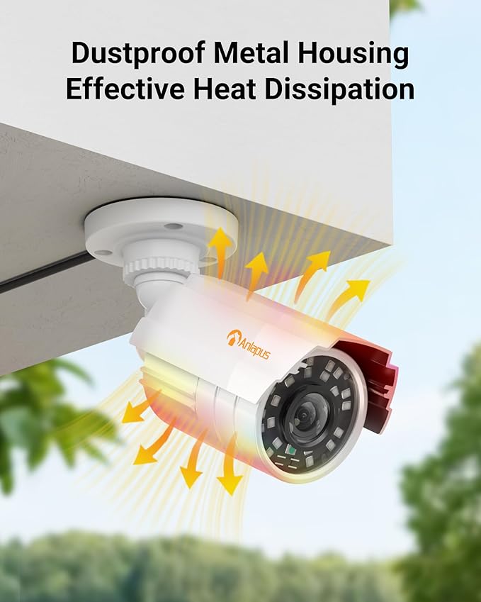 Anlapus 4 Pack 1080P HD Security Cameras, IP66 Weatherproof, 80ft Night Vision, 2MP Indoor Outdoor Home CCTV Bullet Camera for 1080P/5MP/4K Analog Surveillance DVR System