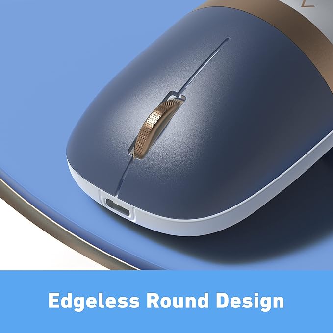 Azio IZO Wireless Optical Mouse - Bluetooth 3.0 & 5.0/2.4G RF-USB, Ambidextrous Design, PixArt PAW3212 Sensor, 1000/1600/2400 DPI, Rechargeable, PC & Mac