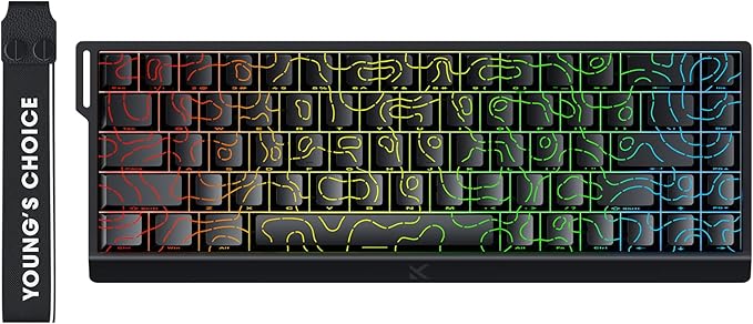 MCHOSE ACE 68 60% Mechanical Gaming Keyboard Wired Rapid Trigger Hall Effect Keyboard Magnetic Switch Adjustable Actuation 8000Hz Polling Rate Custom RGB MAC Laptop(Black Topographic TTC Dragon Lord)