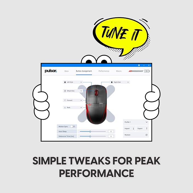 Pulsar Gaming Gears X2 Crazylight Wireless Gaming Mouse, Ultra Lightweight 1.27 oz (36g), Optical Switch, 32000 DPI, 750 IPS, XS-1 Sensor, 8k Compatible (Mini, Black, T1 Edition)