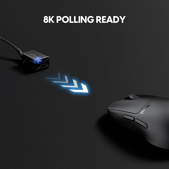 Pulsar Gaming Gears X2H Crazylight Wireless Gaming Mouse, Ultra Lightweight 1.30 oz (37g), Optical Switch, 32000 DPI, 750 IPS, XS-1 Sensor, 8k Compatible (Jet Black)