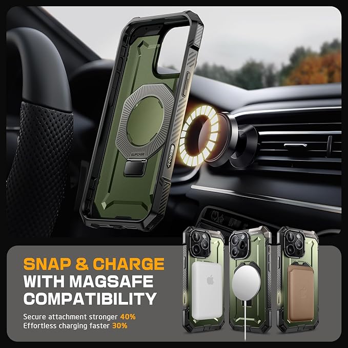SUPCASE for iPhone 16 Pro Max Case with Camera Control Capture Button (Unicorn Beetle Grip), [Built-in Stand] [Compatible with MagSafe] Heavy Duty Magnetic Phone Case for iPhone 16 Pro Max, Guldan