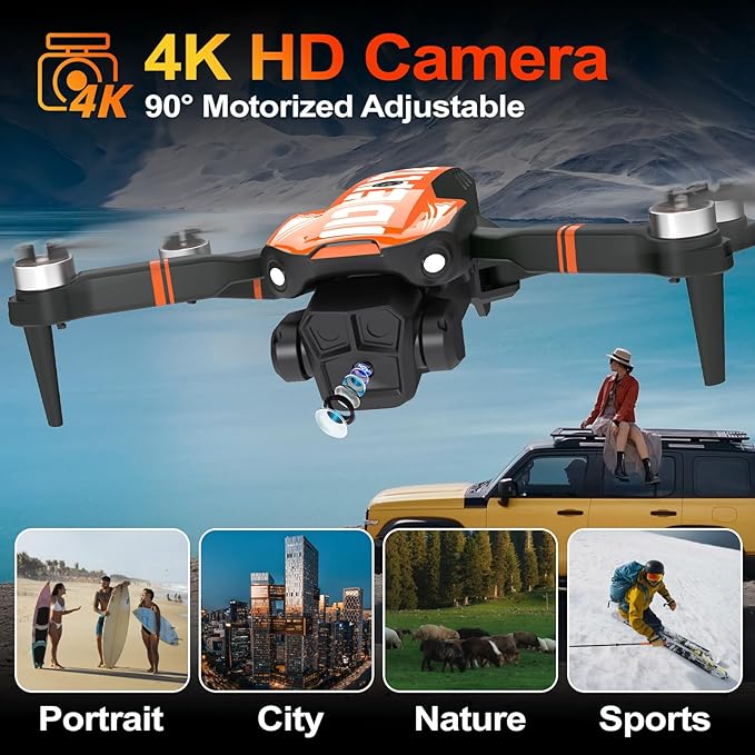 LE-IDEA GPS Drone with Camera for Adults, Professional 4K Camera Drone with Brushless Motor Auto Return Home Follow Me RC Quadcopter for Beginners Foldable Toys Gifts Under 249g IDEA12GPS