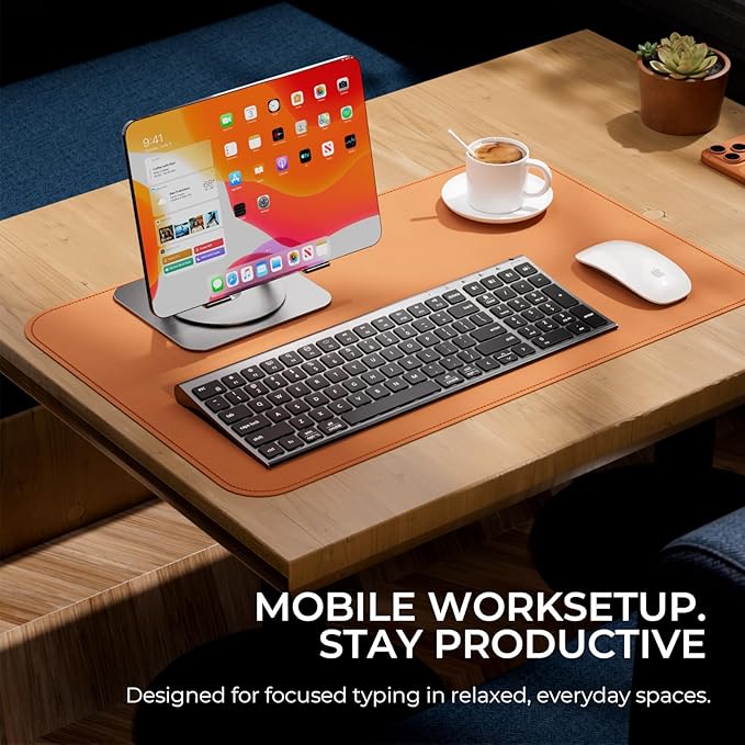 iClever Backlit Bluetooth Keyboard for Mac, BK10 Pro Ultra Slim Wireless Keyboard, Multi-Device, 7-Color Backlight, Standard Full-Size Keys, Rechargeable Compatible with Mac, Windows, iPad, Android