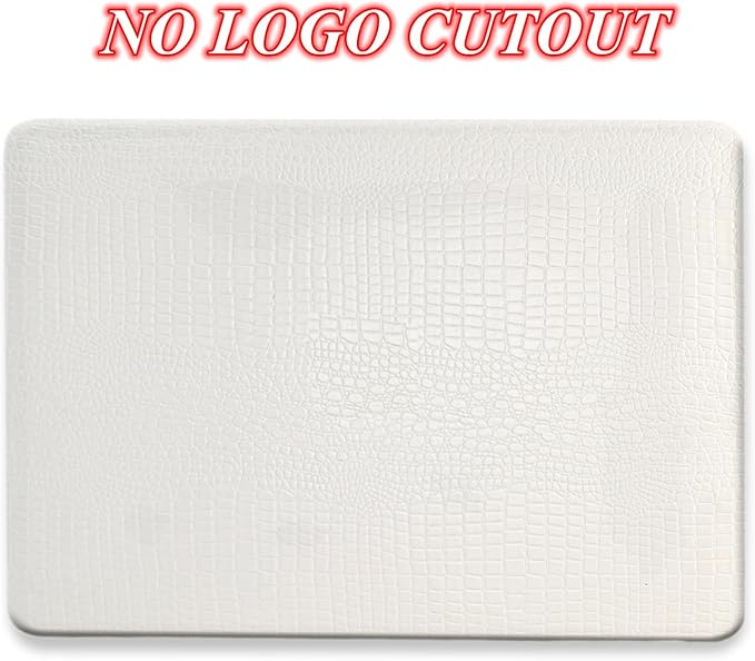 DTangLsm for Crocodile MacBook Air 15 inch Case 2026 2025-2023 M5 M4 M3 M2 A3448 A3241 A3114 A2941, Alligator Skin Textured PU Leather Hard Shell Cover for MacBook Air M5 15" Case+Keyboard Cover,White