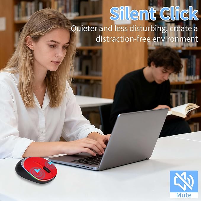 Ergonomic Wireless Bluetooth Mouse Vertical Rechargeable Silent Portable Ergo Mice with RGB Light & 2.4G USB Receiver,Dual Mode,for PC/Laptop/Computer/Desktop/Tablet/MacBook,Office Work Gift-Red