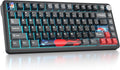 surmen M75 75% Wireless Creamy Keyboard with Gasket, Pre-lubed Triple Mode Bluetooth Mechanical Gaming Keyboard BT5.0/2.4Ghz/USB with Sound Absorbing Pads Hot-Swap(Shadow Red)