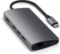 Satechi 8 in 1 USB C Hub Multiport Adapter V2, 4K HDMI, 115W USB C PD Charging, 3 USB-A, Ethernet, Micro/SD Card Readers, for Laptop, MacBook Air/Pro/Neo, iPad Air/Pro, Windows - Space Gray