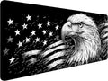Vintage Eagle American Flag Extended Gaming Mouse Pad Mat with Stitched Edge Non-Slip Base Big Mouse Pad 31.5"x11.8" Office Computer Keyboard Laptop Home