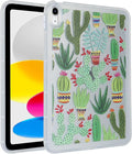 for iPad Pro 12.9 inch Case 6th/5th/4th/3rd Generation (2022/2021/2020/2018) Frosted Translucent Clear Slim Lightweight Protective Cover Soft TPU Back Shockproof Silicone Shell, Green Cactus