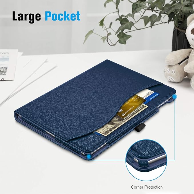 Fintie Case for iPad Pro 9.7 Inch 2016 Release Tablet- [Corner Protection] Multi-Angle Viewing Folio Smart Stand Back Cover with Pocket, Pencil Holder, Auto Wake/Sleep, Navy