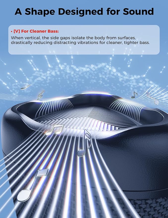 BolaButty Bluetooth Speaker Portable Wireless, IPX5 Waterproof, Up to 20H Playtime, TWS Pairing, BT5.3, for Home/Party/Outdoor/Camping/Beach Essentials, Birthday Gift (Navy)