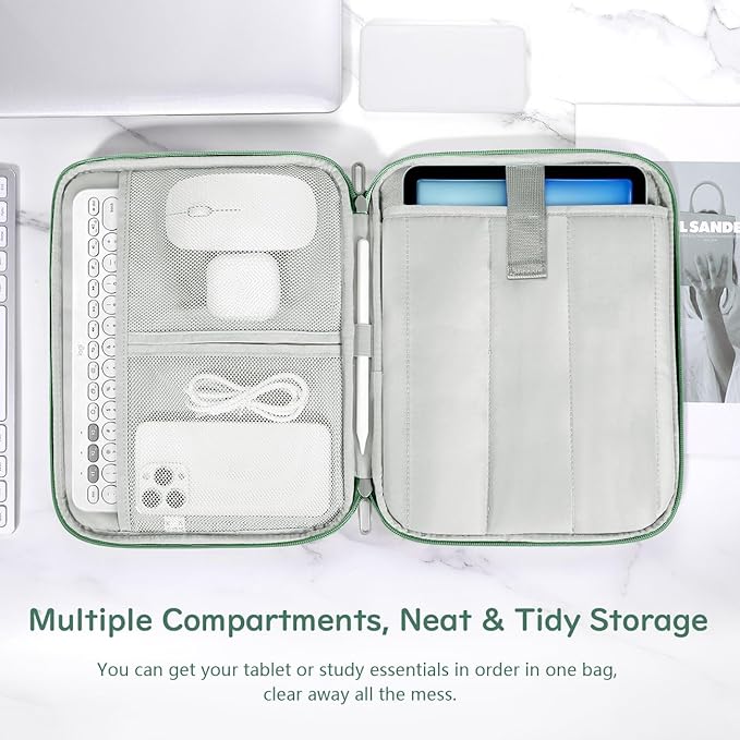 Dadanism 9-11 Inch Tablet Sleeve Padded Carrying Case for iPad (A16) 11th Gen 11", iPad 10th Gen 10.9", iPad Air M4/Pro M5 11", iPad Air 5/4, iPad 9/8/7th Gen, Galaxy Tab A11+ Plus 11",Matcha Green