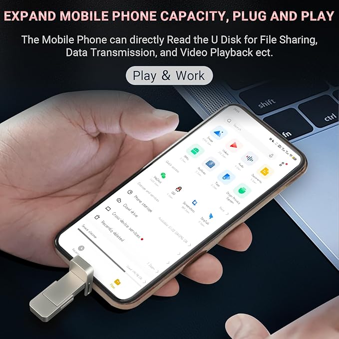 256GB USB Drive,Portable SSD Fast 550MB/s 2 in 1 Flash Drive,Type C+A USB3.2 Gen2 External Solid State Drive,SSD External Hard Drive for iPhone 15/16/17/Android Phone/PS5/Tablet/Windows