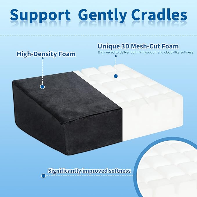 3 Adjustable Heights Foot Rest for Under Desk at Work, Comfortable Footrest with Warm Plush Feet Pocket, Washable Cover, Foot Stools for Office, Chair and Gaming - Leg Pain Relief (Black)