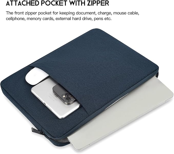 15.6 16 inch Laptop Sleeve Case for HP Envy X360/Pavilion 15, HP Omnibook 16, Lenovo IdeaPad 15, Dell Inspiron Plus 16, Acer Aspire 15, ASUS, Water-Restistant 15.6 Computer Bag -Navy Blue