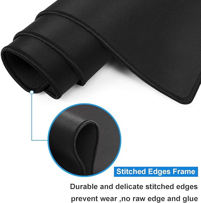 XXL Large Gaming Mouse Pad,Mousepad with Stitched Edge Frame & Non-Skid Rubber Base,Desk Mat for Work,Office Desk Pad for Laptop,Computer Keyboard and Mice Combo Pads Mouse Mat 31.5X15.7 inches