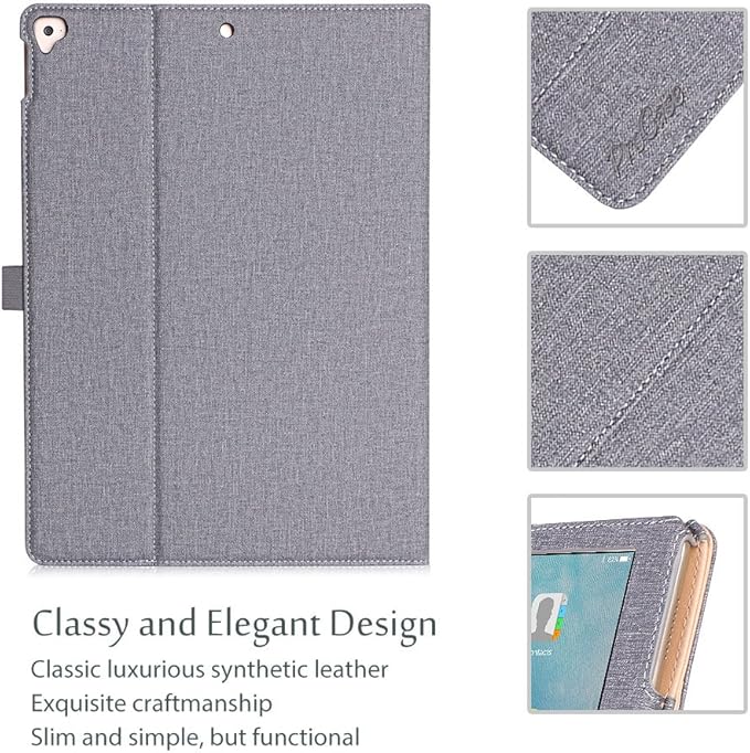 ProCase for iPad Pro 12.9 2017/2015 Case (1st & 2nd Generation), Stand Folio Case Cover for iPad Pro 12.9 Inch (Old Model 2017/2015), with Multiple Viewing Angles, Pencil Holder -Gray