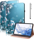 Case for iPad 9th / 8th / 7th Generation (2021/2020/2019) 10.2 Inch,PU Leather Flip Stand Card Slots Shockproof Case - Plum Blossom