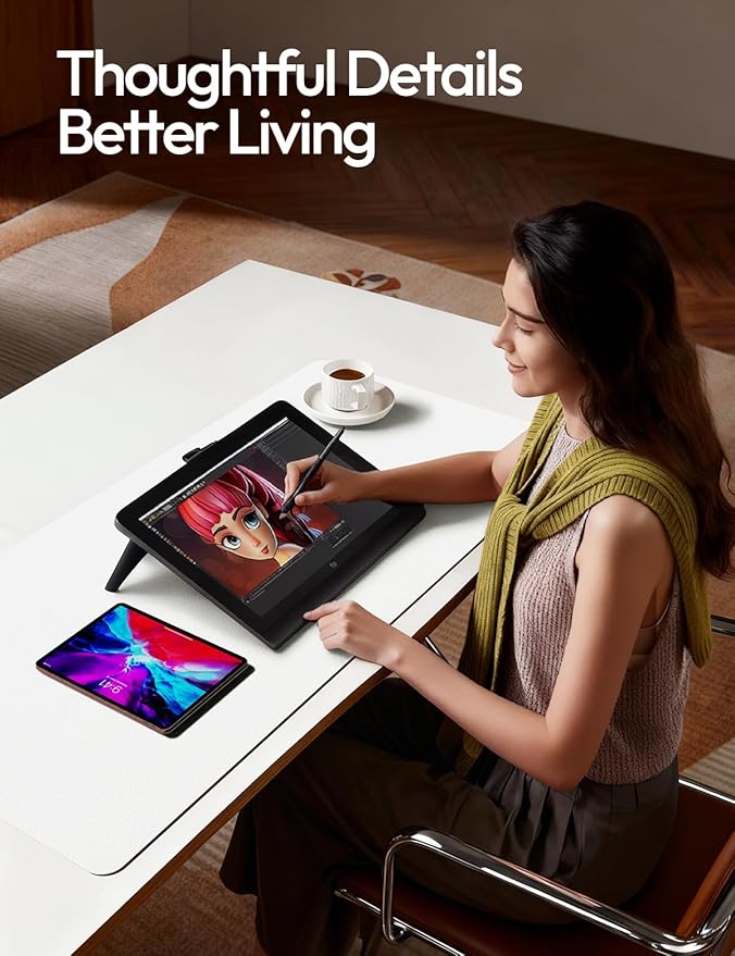 YSAGi Leather Desk Protector, Office Mat, Large Mouse Mat, Non-Slip PU Leather Blotter, Laptop Desk, Waterproof Writing Pad for Office and Home (White, 31.5" x 15.8")