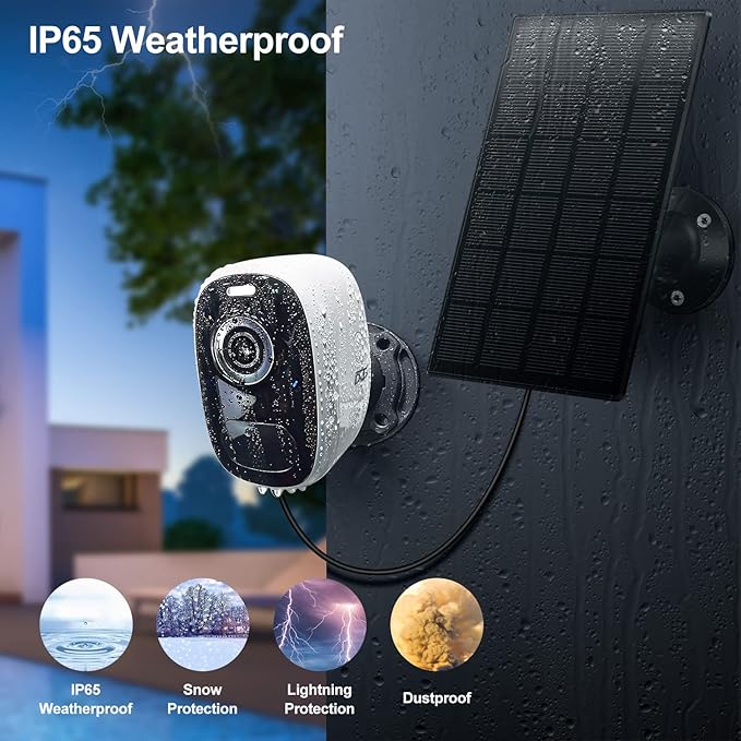DCT Solar Camera Outdoor Magnetic: Wireless WiFi 4MP Security Camera Battery Powered PIR/AI Motion Detection Two-Way Talk Spotlight Siren Alarm IP66 Waterproof Cloud/SD Storage