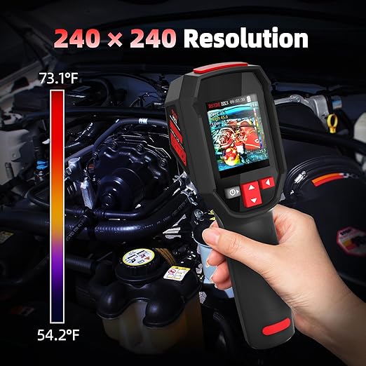 BSIDE Thermal Camera, 240x240 Resolution with 15 Thermal Palettes, Handheld Infrared Imaging IR Camera with Full-Viewing Color LCD, for Home Inspection Car HVAC DIY Heat Pump Circuit Break, -4℉~1022℉