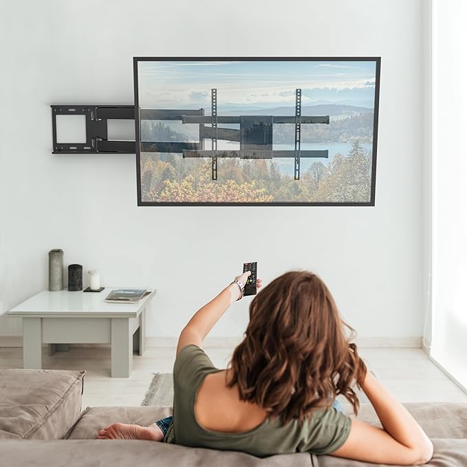 BONTEC Corner TV Wall Mount with Extra Long 40.9” Extension Arm for 32–75 Inch TVs, Holds Up to 132 lbs, Full Motion Dual Arm TV Bracket with Tilt, Swivel, Level Adjustment, Max VESA 600×400mm