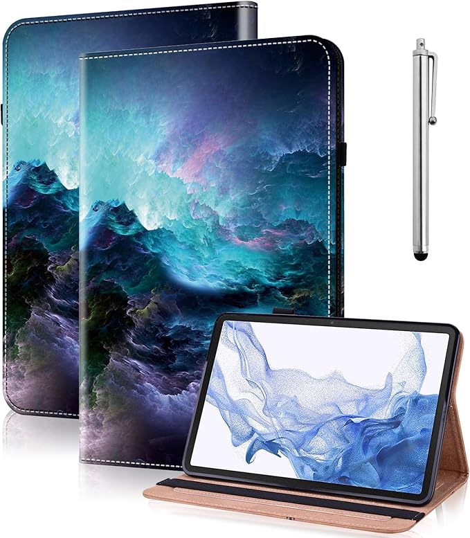 Case for iPad Air 13 inch (M4/M3/M2) 2026/2025/2024, PU Leather Stand Shockproof Cover with Pen Holder & Card Slots - Starry Sky