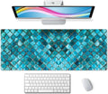 Desk Mat Large Mouse Pad, Turquoise Blue Aesthetic XL Mouse Pad Extended Full Desk Gaming Mousepad XL Long Keyboard Mouse Mat Desk Pad 31.5''X11.8'' Desk Accessories for Women Men