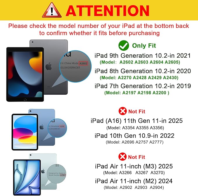 Case for iPad 9th Generation (2021) / 8th Generation (2020) / 7th Gen (2019) 10.2 Inch, Auto Wake/Sleep Supports Pencil Holder Magnetic Clasp Stand Cover, Brown