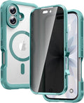 Diaclara Magnetic Designed for iPhone 17 Case 6.3'' [Full Camera Protection] Full Body Bumper with Privacy Screen Protector, [Compatible with MagSafe] Military Drop Proof Phone Case, Green
