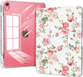 Case for iPad 11th Generation A16 Chip 2025, Slim iPad 10th Generation Case 10.9-inch 2022, Protective Lightweight Transparent Clear Back Cover, Trifold Stable Stand, Pink Rose